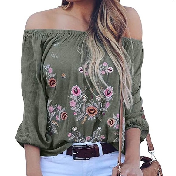 LAST ONE SALE black embroidered floral blouse - Picture 5 of 16